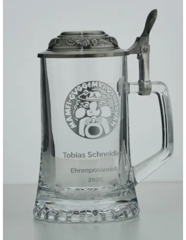 Bierseidel mit Zinndeckel