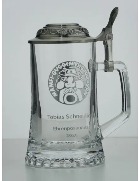 Bierseidel mit Zinndeckel