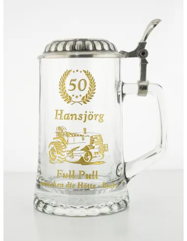 Bierseidel mit Zinndeckel
